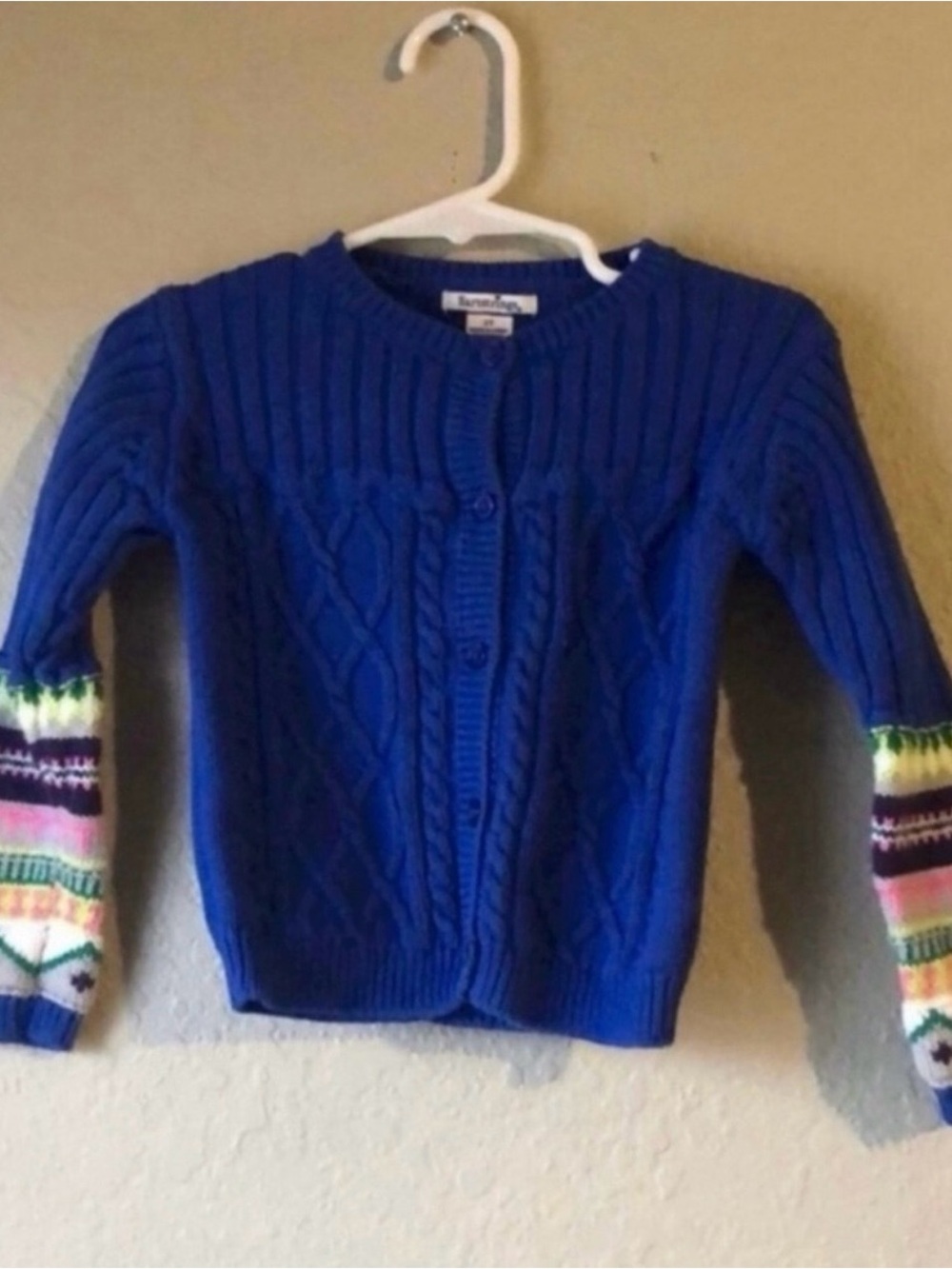 Hartstrings Sweater Girls Button Down Blue Knit Cardigan Sweater Toddler Girl 2T
